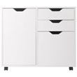 Winsome Halifax 2-Section Contemporary Wood Mobile Storage File Cabinet in White