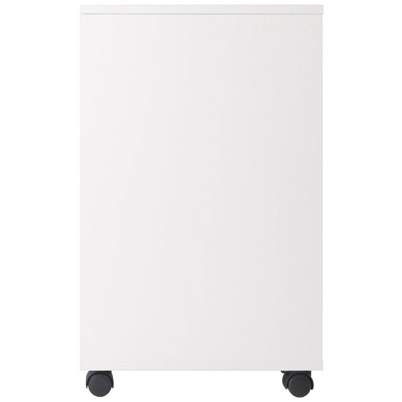 Winsome Halifax 2-Section Contemporary Wood Mobile Storage File Cabinet in White