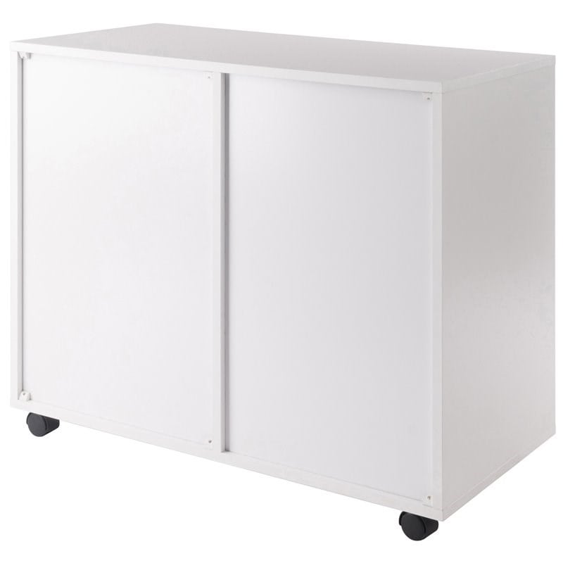 Winsome Halifax 2-Section Contemporary Wood Mobile Storage File Cabinet in White