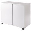 Winsome Halifax 2-Section Contemporary Wood Mobile Storage File Cabinet in White