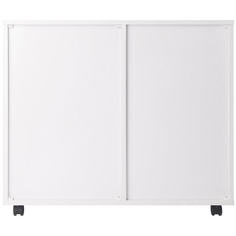 Winsome Halifax 2-Section Contemporary Wood Mobile Storage File Cabinet in White