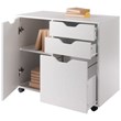 Winsome Halifax 2-Section Contemporary Wood Mobile Storage File Cabinet in White