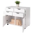 Winsome Halifax 2-Section Mobile Contemporary Wood Storage Cabinet in White