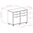 Winsome Halifax 2-Section Mobile Contemporary Wood Storage Cabinet in White