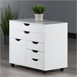Winsome Halifax 3-Section Mobile Contemporary Wood Storage Cabinet in White