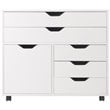 Winsome Halifax 3-Section Mobile Contemporary Wood Storage Cabinet in White