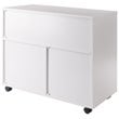 Winsome Halifax 3-Section Mobile Contemporary Wood Storage Cabinet in White
