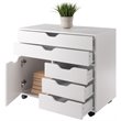 Winsome Halifax 3-Section Mobile Contemporary Wood Storage Cabinet in White