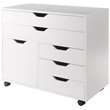 Winsome Halifax 3-Section Mobile Contemporary Wood Storage Cabinet in White
