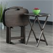 Winsome Lucca 5-Piece Transitional Solid Wood Snack Table Set in Oyster Gray