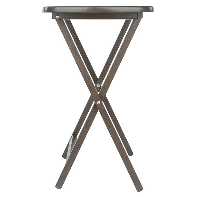 Winsome Lucca 5-Piece Transitional Solid Wood Snack Table Set in Oyster Gray