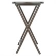 Winsome Lucca 5-Piece Transitional Solid Wood Snack Table Set in Oyster Gray