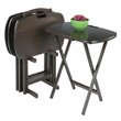 Winsome Lucca 5-Piece Transitional Solid Wood Snack Table Set in Oyster Gray