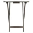 Winsome Lucca 5-Piece Transitional Solid Wood Snack Table Set in Oyster Gray
