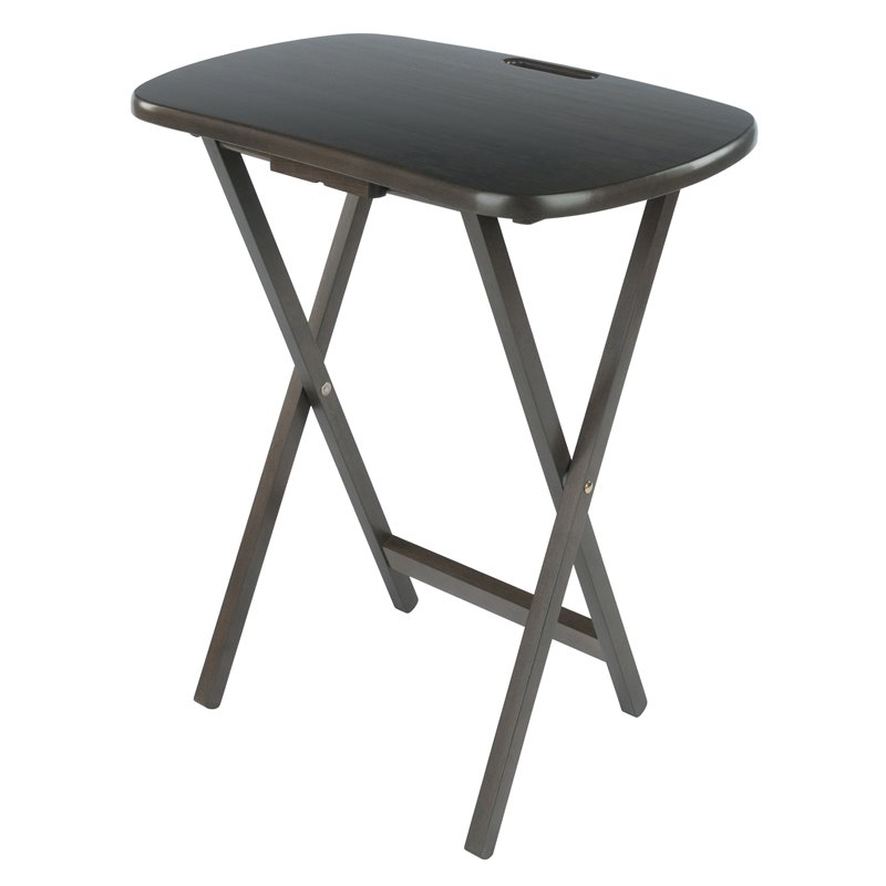 Winsome Lucca 5-Piece Transitional Solid Wood Snack Table Set in Oyster Gray