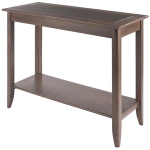 Winsome Santino 40&quot Transitional Solid Wood Console Hall Table in Oyster Gray