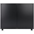 Winsome Halifax 2-Section Mobile Contemporary Wood Storage Cabinet in Black