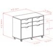 Winsome Halifax 2-Section Mobile Contemporary Wood Storage Cabinet in Black