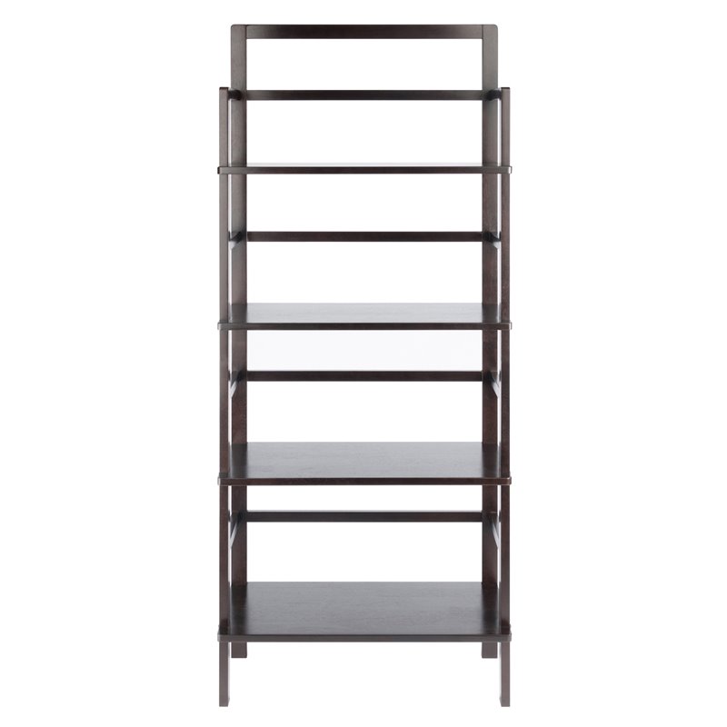 Winsome Aiden 4 Shelf Transitional Solid Wood Baker's Rack in Coffee