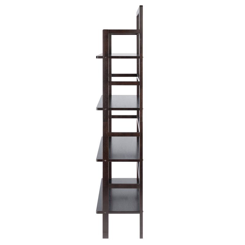 Winsome Aiden 4 Shelf Transitional Solid Wood Baker's Rack in Coffee