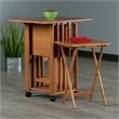 Winsome Sophia 5-Piece Transitional Solid Wood Snack Table Set in Teak