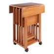 Winsome Sophia 5-Piece Transitional Solid Wood Snack Table Set in Teak