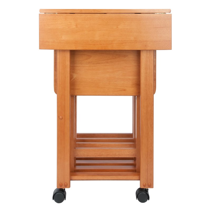 Winsome Sophia 5-Piece Transitional Solid Wood Snack Table Set in Teak