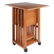 Winsome Sophia 5-Piece Transitional Solid Wood Snack Table Set in Teak