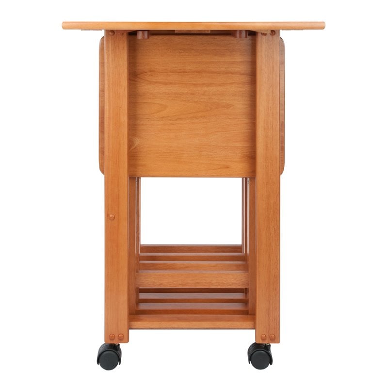 Winsome Sophia 5-Piece Transitional Solid Wood Snack Table Set in Teak