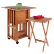 Winsome Sophia 5-Piece Transitional Solid Wood Snack Table Set in Teak