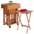 Winsome Sophia 5-Piece Transitional Solid Wood Snack Table Set in Teak