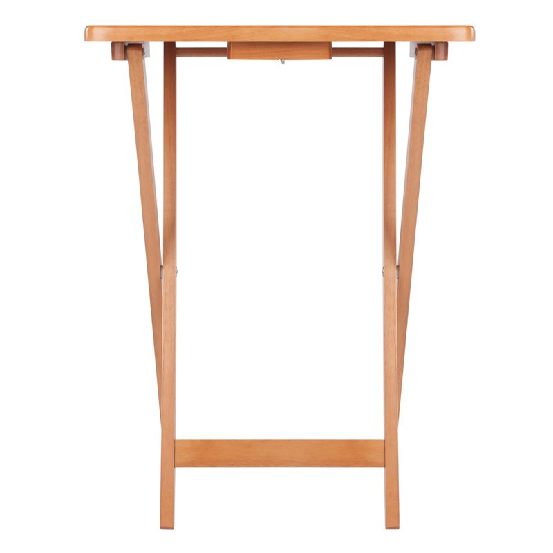 Winsome Sophia 5-Piece Transitional Solid Wood Snack Table Set in Teak