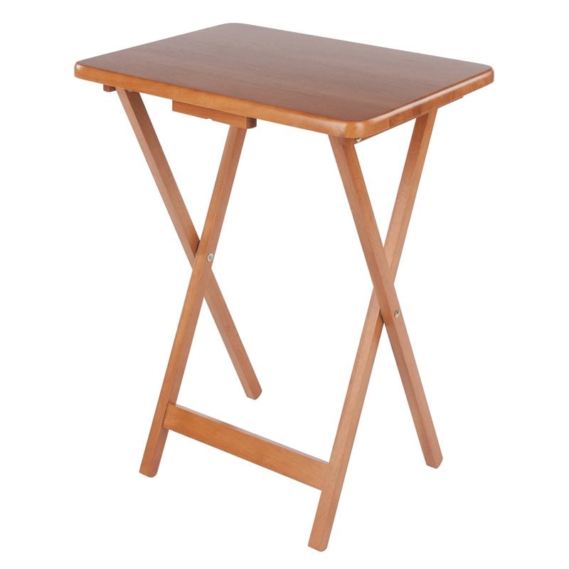 Winsome Sophia 5-Piece Transitional Solid Wood Snack Table Set in Teak