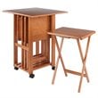 Winsome Sophia 5-Piece Transitional Solid Wood Snack Table Set in Teak