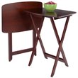Winsome Darlene Transitional Solid Wood Snack Table Set in Walnut (Set of 2)