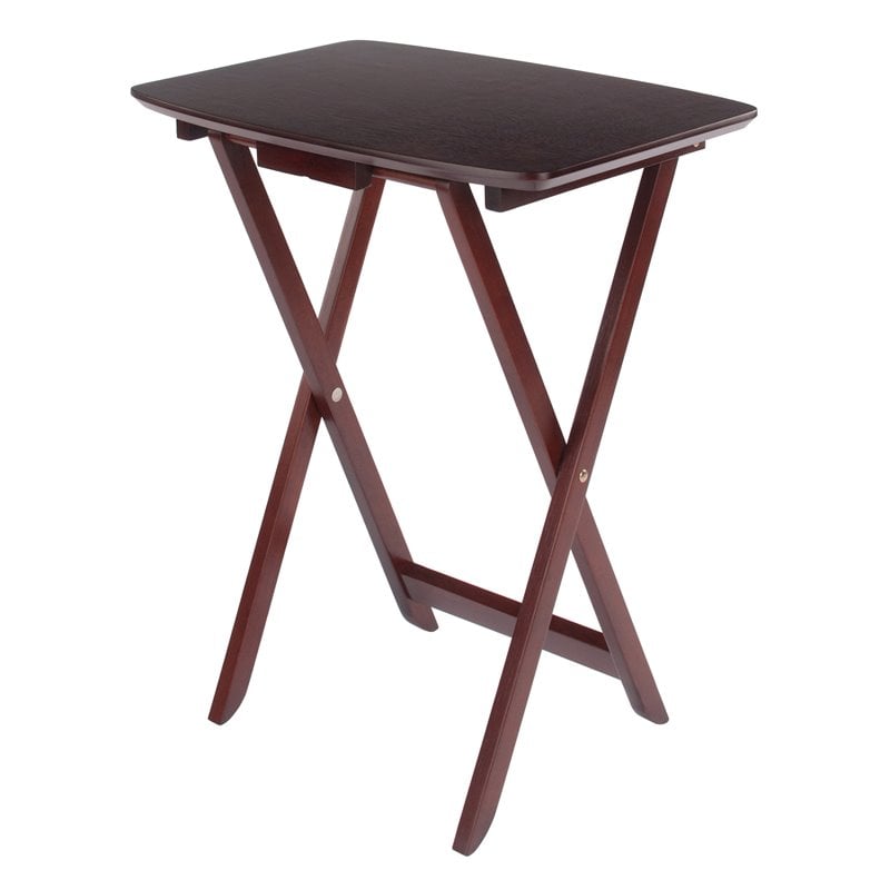Winsome Darlene Transitional Solid Wood Snack Table Set in Walnut (Set of 2)