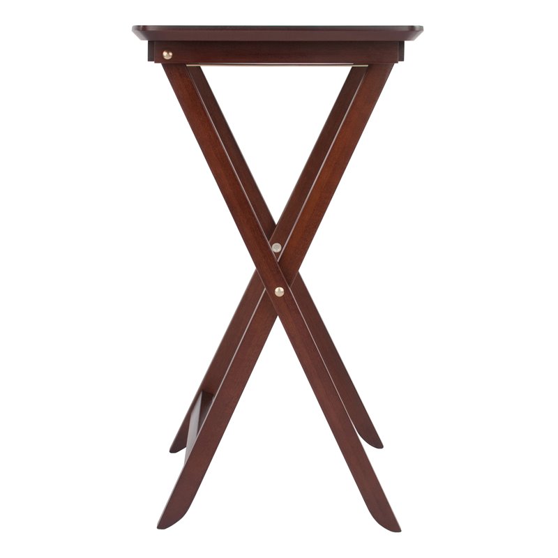 Winsome Darlene Transitional Solid Wood Snack Table Set in Walnut (Set of 2)