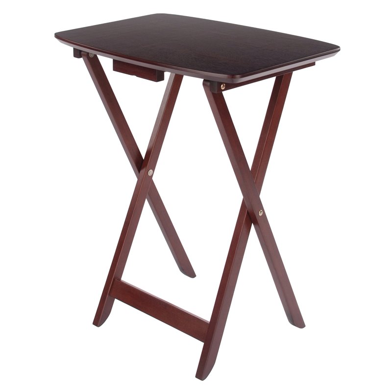 Winsome Darlene Transitional Solid Wood Snack Table Set in Walnut (Set of 2)