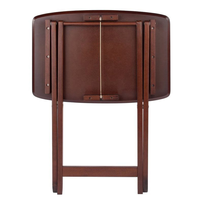 Winsome Darlene Transitional Solid Wood Snack Table Set in Walnut (Set of 2)