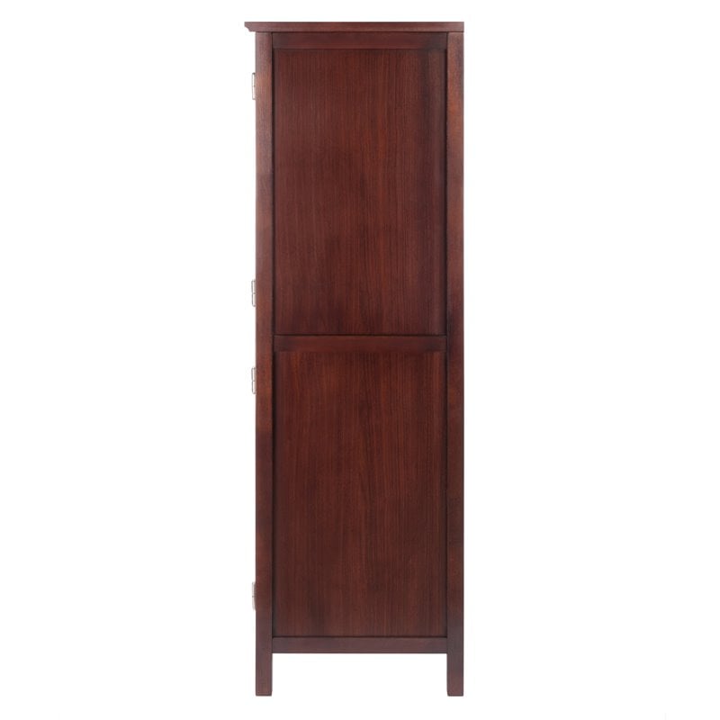 Winsome Brooke 2 Section Solid Wood Jelly Cupboard Cabinet in Walnut