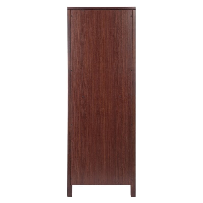 Winsome Brooke 2 Section Solid Wood Jelly Cupboard Cabinet in Walnut