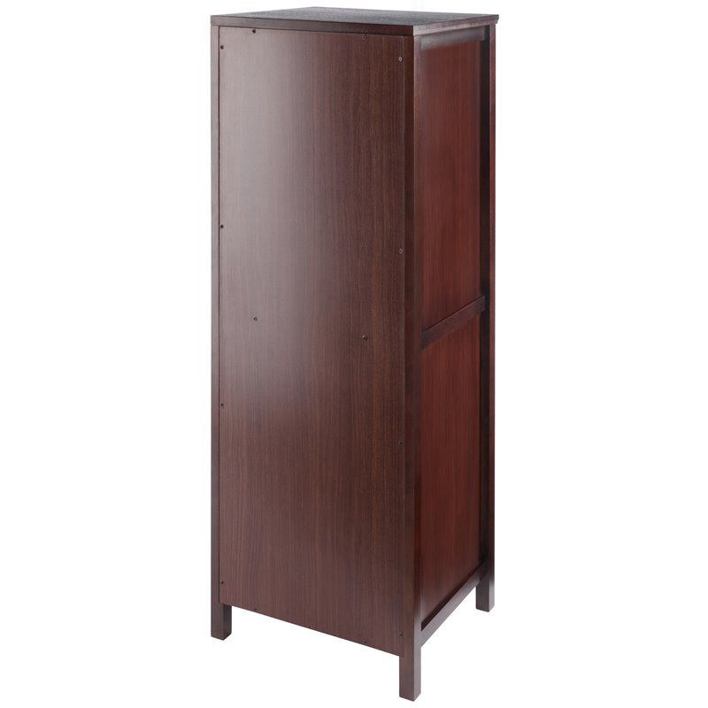 Winsome Brooke 2 Section Solid Wood Jelly Cupboard Cabinet in Walnut