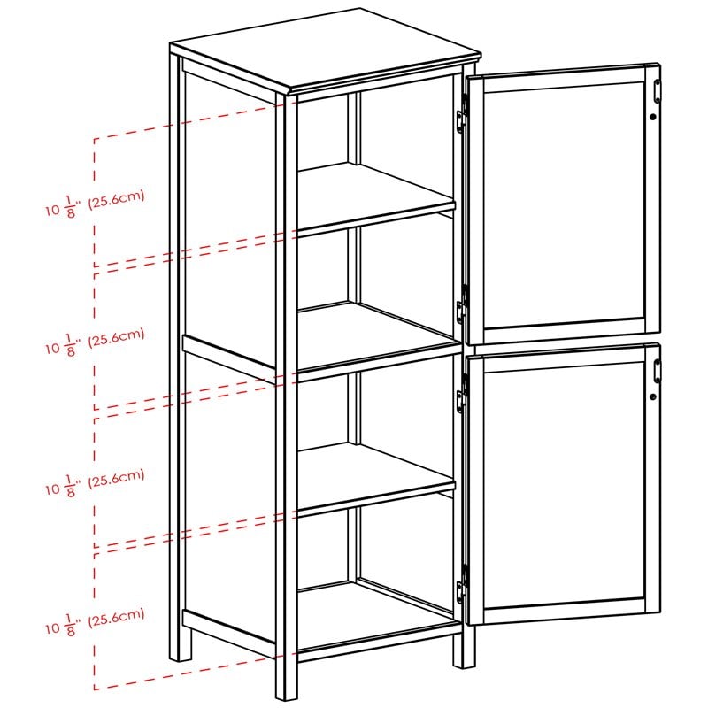 Winsome Brooke 2 Section Solid Wood Jelly Cupboard Cabinet in Walnut