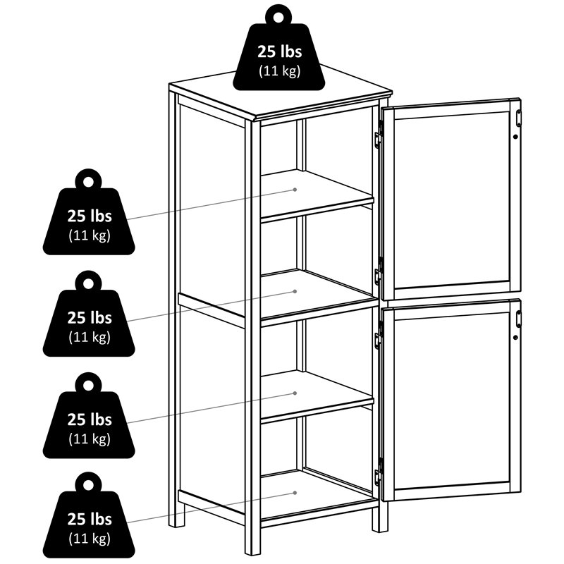 Winsome Brooke 2 Section Solid Wood Jelly Cupboard Cabinet in Walnut