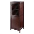 Winsome Brooke 2 Section Solid Wood Jelly Cupboard Cabinet in Walnut