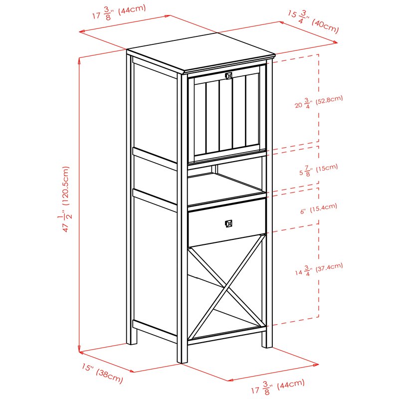 Winsome Brooke 4 Section Wooden Wine Rack Jelly Cupboard in Walnut