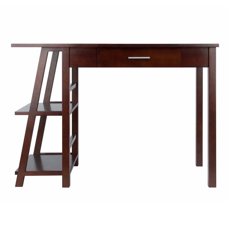 Winsome Aldric Transitional Solid Wood Writing Desk in Walnut