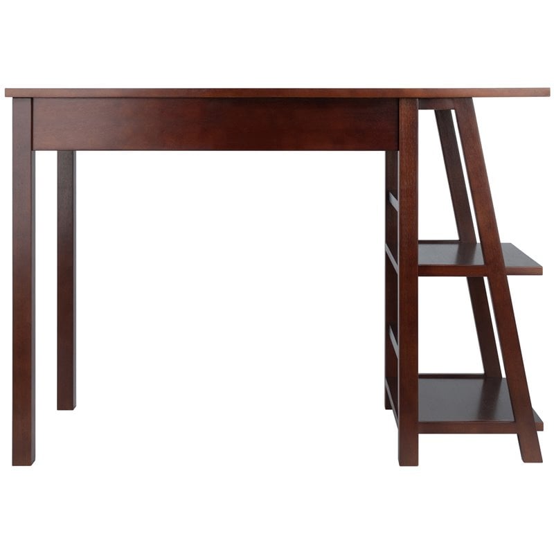 Winsome Aldric Transitional Solid Wood Writing Desk in Walnut