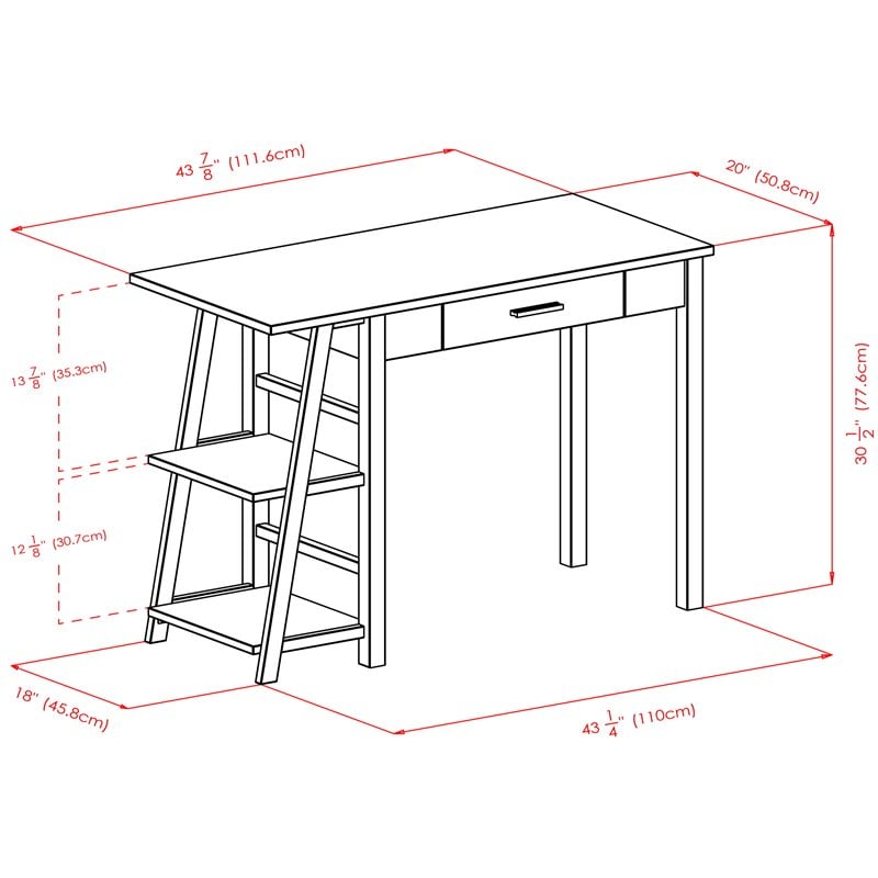 Winsome Aldric Transitional Solid Wood Writing Desk in Walnut