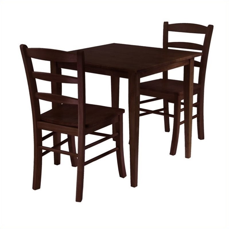 Winsome Groveland 3 Piece Square Casual Dining Set In Antique Walnut 94332